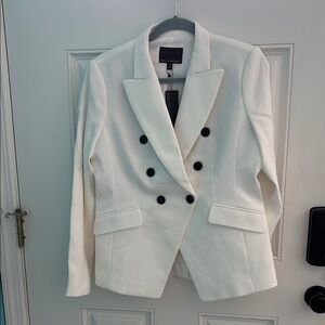 White Double-Breasted Blazer